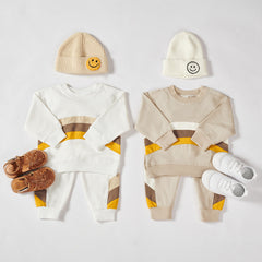 2-Piece Baby Stripe Patchwork Set