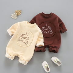 Baby I Love You Print Romper