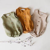 Baby Solid Color Seeveless Bodysuit