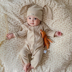 Baby Solid Color Romper + Hat