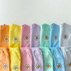 2-Piece Baby Flower Smiley Print Set