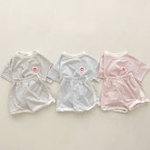 2-Piece Baby Stripes Smiley Print Set