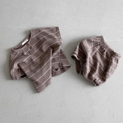 2-Piece Baby Stripes Print Set