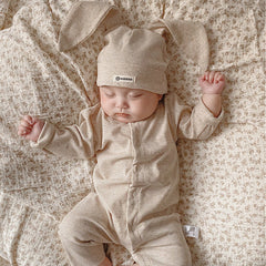 Baby Solid Color Romper + Hat