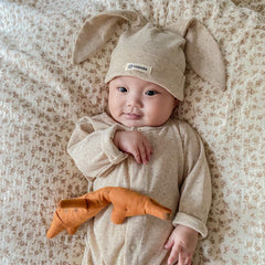 Baby Solid Color Romper + Hat