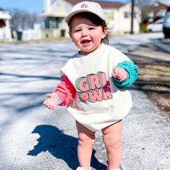 GRL POWER Baby Contrast Sleeve Bodysuit