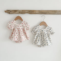 2-Piece Baby Flower Print Set