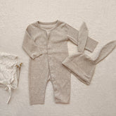 Baby Solid Color Romper + Hat