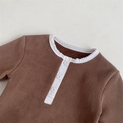 Baby Solid Color Fleece Romper