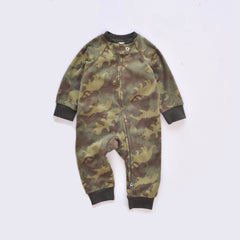 Baby's Fleece Zipper Suit Long-sleeved Crawler Outer Wear