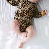 Newborn Baby Leopard Long Sleeve Triangle Climbing Suit