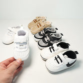 Spring and Autumn 1-year-old Baby Soft Bottom Non-slip Sports White Shoes