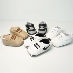 Spring and Autumn 1-year-old Baby Soft Bottom Non-slip Sports White Shoes