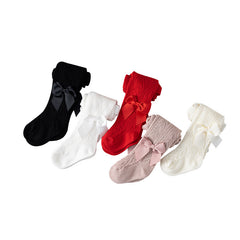 baby hollow bow pantyhose