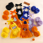 Baby's two-piece plush cute climbing gloves