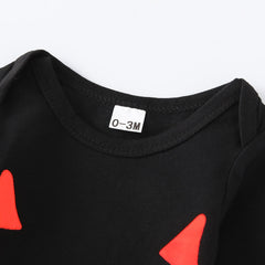 Baby's Long Sleeve Hatshirt Pumpkin Trousers Hat Spit Towel Four-Piece Set