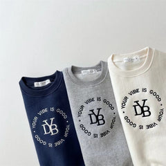 Autumn and Winter Printed fleece-lined Sweater for Boys and Girls