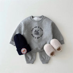 Autumn and Winter Printed fleece-lined Sweater for Boys and Girls