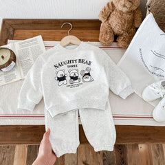 Bear Casual Sweatshirt Pants Two-piece Suit
