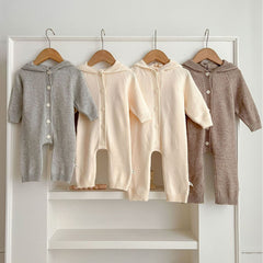 Baby's jumpsuit cute bear ears rabbit ears hooded climbing suit