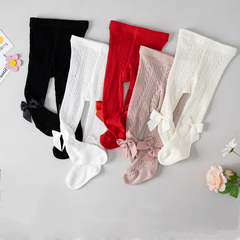 baby hollow bow pantyhose