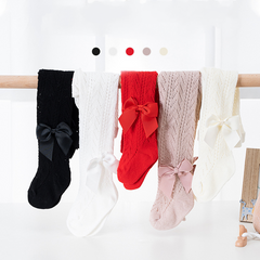 baby hollow bow pantyhose