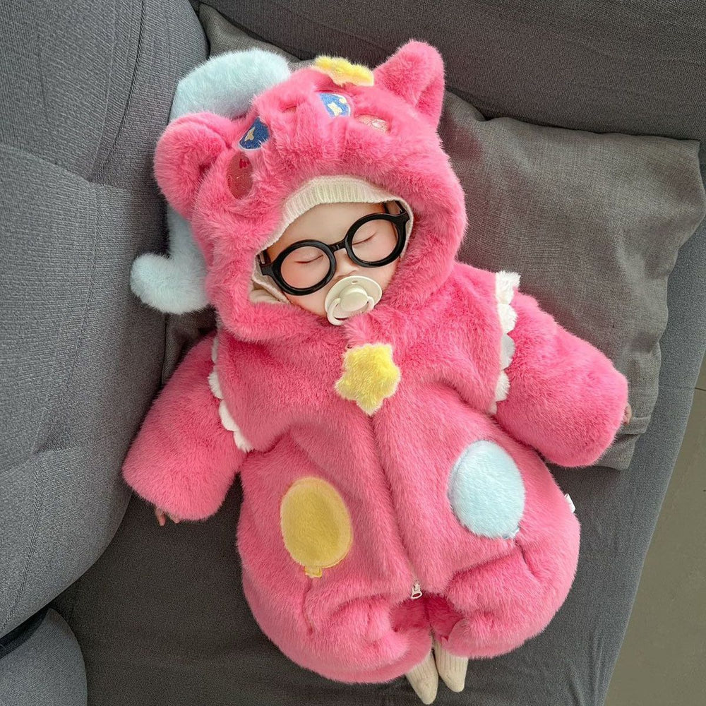 Adorable Baby Winter Fleece Romper – Cozy Warm Footed One-Piece
