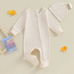 Infant Solid-Color Footed Crawling Suits