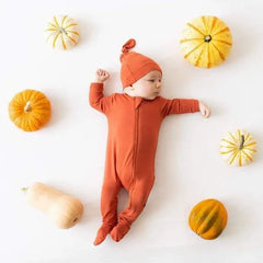 Infant Solid-Color Footed Crawling Suits