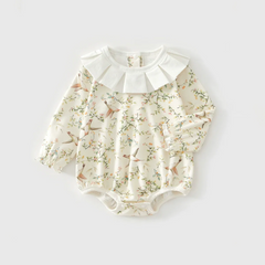 Baby Newborn Birds Amidst Flowers Print Romper