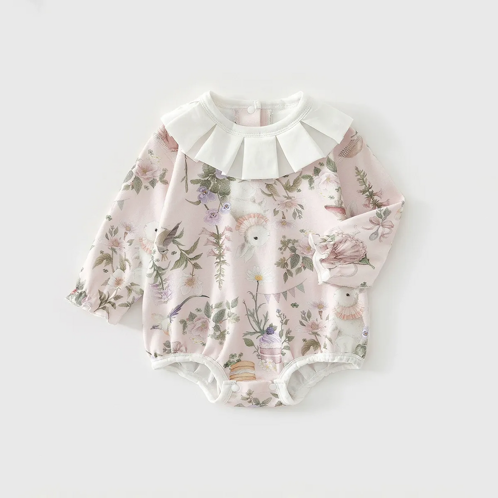 Baby Newborn Fun Friends Among Flower Print Romper