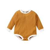 Baby Solid Color Round Neck Bodysuit