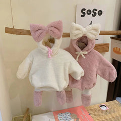 Baby plush cute big bow Bodysuit