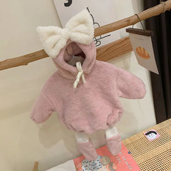 Baby plush cute big bow Bodysuit