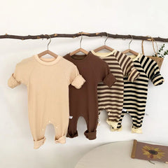 Baby solid color warm romper