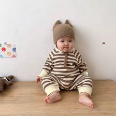Baby solid color warm romper