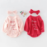 Baby solid color letter print Bodysuit