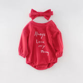 Baby solid color letter print Bodysuit