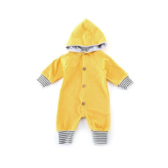 Baby solid color hooded romper