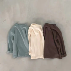 Baby Solid Color Turtleneck Top