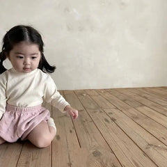 Baby Solid Color Turtleneck Top