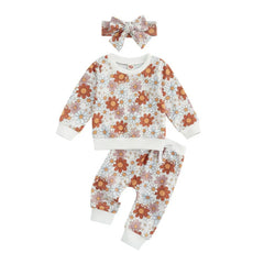 3-Piece Baby Girl Flower Print Set