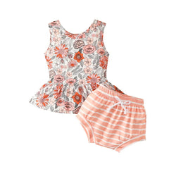 2-Piece Baby Girl Flower Print Set