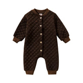 Baby Solid Color Round Neck Romper