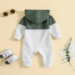 Baby Color block Hooded Onesie