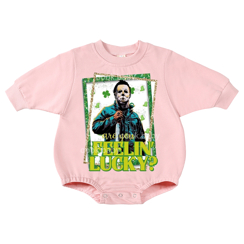 Baby Feelin' Lucky Print Romper