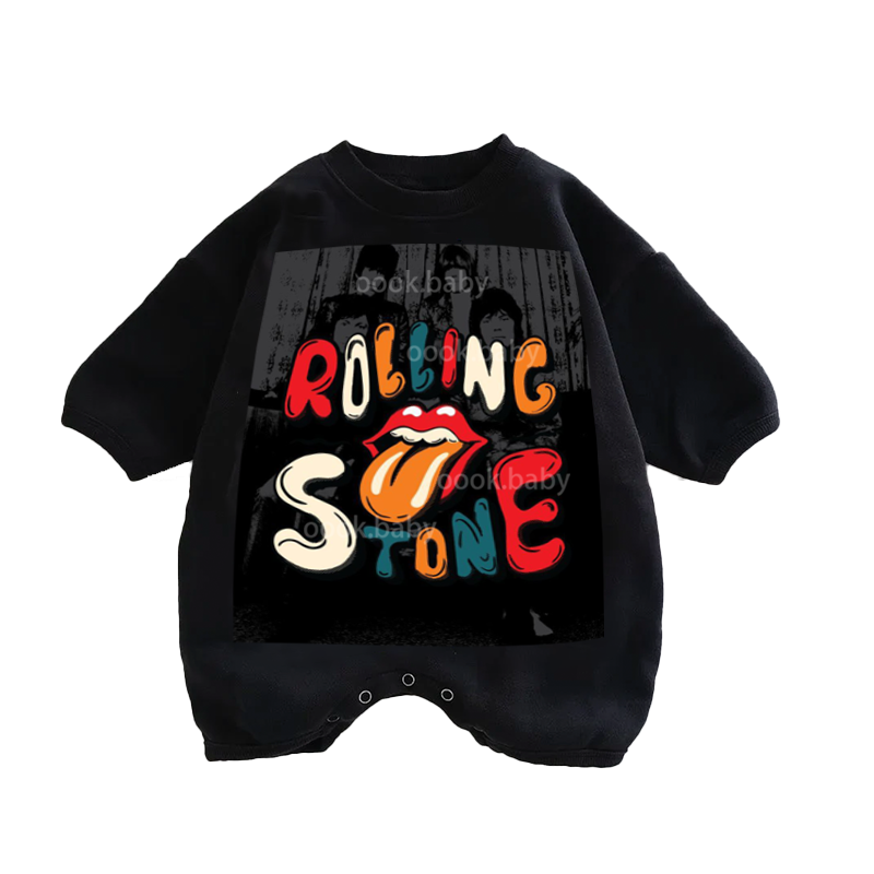 Baby Rolling Stones print Romper