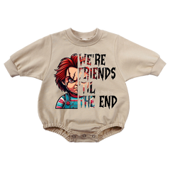 Baby we're Friends Print Romper