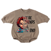 Baby we're Friends Print Romper