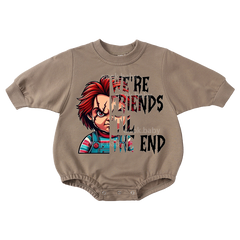 Baby we're Friends Print Romper